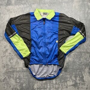 Hind Performance  Windbreaker Cycling Jacket Men's Medium Blue Lime Green Black